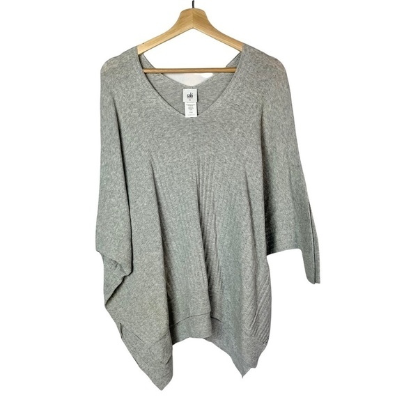 Cabi Gray Ribbed Watson Dolman Sleeve Pullover Top S #5451 - Picture 2 of 5